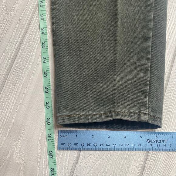 Lee Riveted Denim Women's Vintage Olive Green Cotton Mom Jeans Size 12 Short - Picture 5 of 12